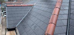 New slate roof installation