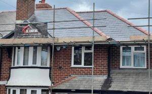 House with scaffolding